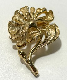 Vintage Costume Jewelry Gold Flower Brooch