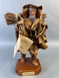 Claudio Riso Paper Mache Of A Man Bringing Wood To Market.