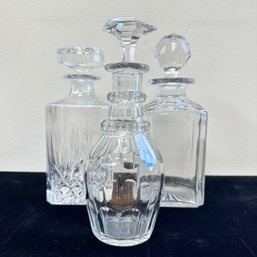 Lot Of 3 Crystal Decanters