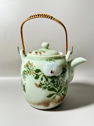 Antique Celadon Ceramic Teapot Circa 1900