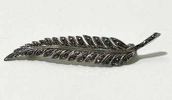 Vintage Silver Feather Pin