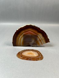 Two Pieces Of Polished Agate