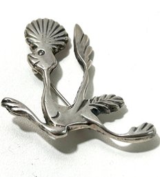 Vintage Silver Roadrunner   Pin