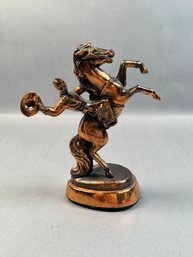 Vintage Copper Bronze Man On Horse