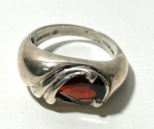Vintage Sterling Silver Garnet Ring