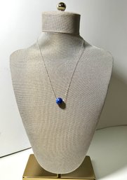 Vintage Lapis Lazuli Beads On 925 Silver Necklace