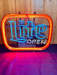 Miller Lite Neon Open Sign. -Local Pick Up Only