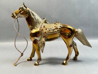 Vintage Gold Metal Horse