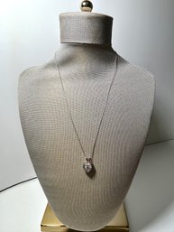 Heart Shaped Pendant On Sterling 925 Chain Necklace