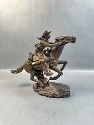Vintage Composite Man Riding Horse