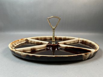 Pfaltzgraff Brown Drip Glaze Divided Oval Platter