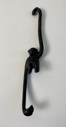 Cast Iron Metal Monkey. Wall Hanging Decor-8 Inches Long