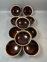 Pfaltzgraff Brown Drip Glaze Lot Of Ten Bowls