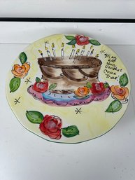 Certified International Julia Junkin Footed Pedestal Cake Plate -  Wishes Come True