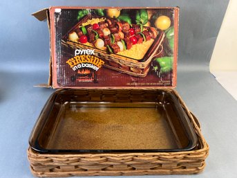 Vintage Corning Fireside In A Basket - 3QT Dish