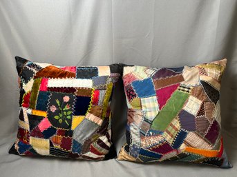 2 Patchwork Pillows With Removable Covers C