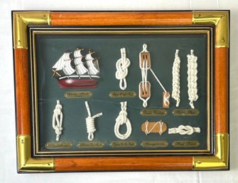 Nautical Wood & Brass Sail Knots Board