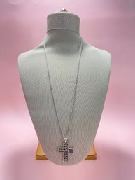 Sterling Silver Rope Necklace With Cross Pendant
