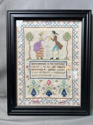 Framed Needlepoint.