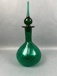 MCM Emerald Glass Decanter Possibly Blenko