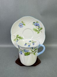 Shelley Bone China- Blue Poppy - Cup & Saucer