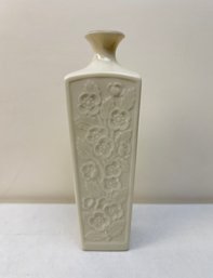 Lenox White Floral Embossed Bud Vase
