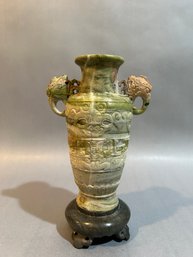 Stone Carved Chinese Vessel Vase