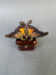 Enameled And Bejeweled Trinket Box.