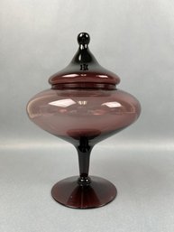 Amethyst Lidded Compote