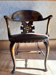 Vintage Weathered Leather Side Chair