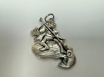 H & H Sterling Toad Brooch