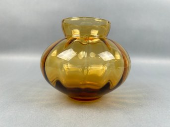 Amber Glass Bud Vase MCM