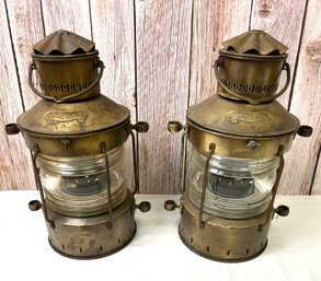 Vintage Brass Anchor Lanterns