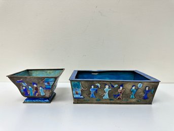 Vintage Chinese Enamel Planters