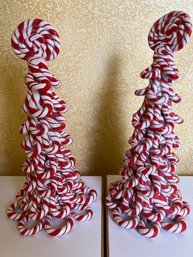 2 Resin Candy Cane Trees.