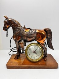 Bronze Copper MCM Horse Clock. -Local Pick Up Only