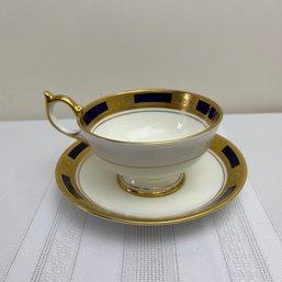 Ansley Empress Cobalt Cup And Saucer