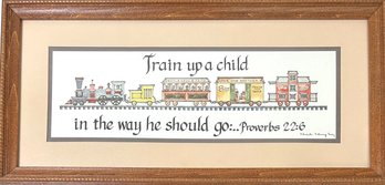 Vintage Choo Choo Train Kids Print Framed