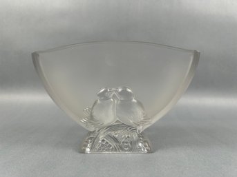 Verlys Two Birds Glass Footed Vase