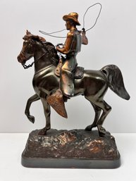 Bronze Copper Cowboy Sculpture. - Local Pick Up Only