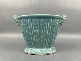 Blue Basket Ceramic Planter Made In Japan