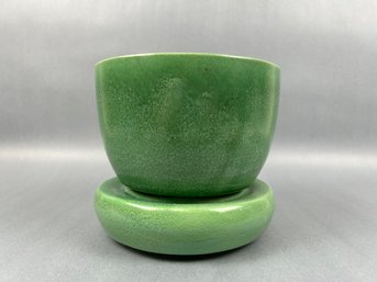 Vintage Green Ceramic Planter