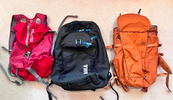 Lot Of 3 High End Backpacks. Thule, Marmot And REI.