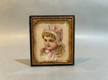 Victorian Girl In Half Of A Daguerreotype Frame