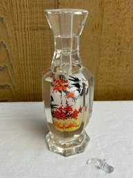 Reverse Painted Chinese Glass Bud Vase *LOCAL PICKUP ONLY - NO SHIPPING*