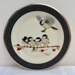 Handpainted Birds On Lenox Plate -  Adrienne 1986