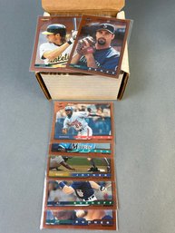 Box Of 1996 Score Dugout Series MLB Cards.