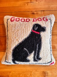 Knit Top Dog Throw Pillow.