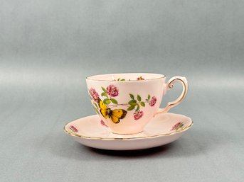 Tuscan Fine English China June Glory Pink Cup And Saucer