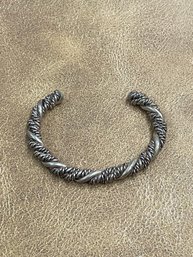 Vintage Sterling Silver Twisted Cuff Bracelet (B)